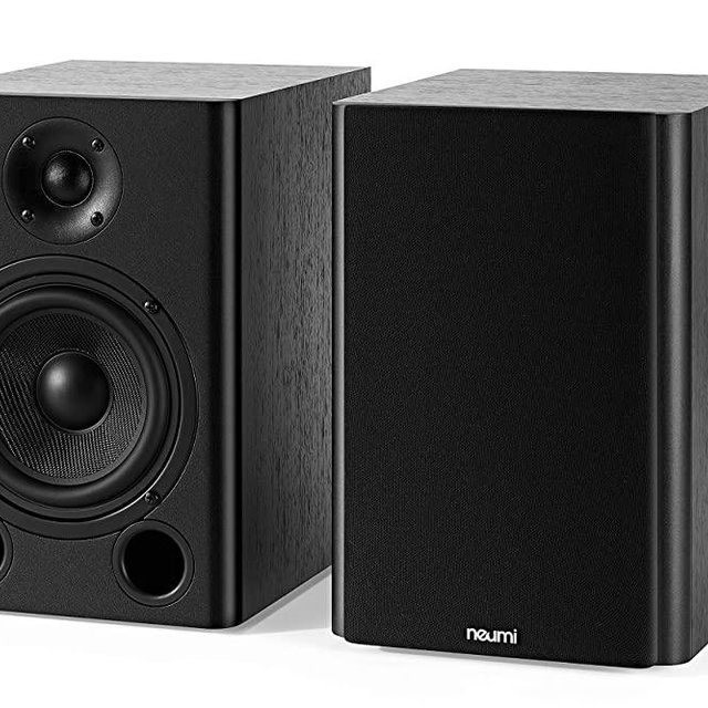 NEUMI BS5 Passive Bookshelf Speakers, 5-Inch Woofer, 1-Inch Tweeter, Dark Wood, 1 Pair