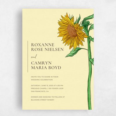 Yellow Wedding Invitation - Bonnie Bloom