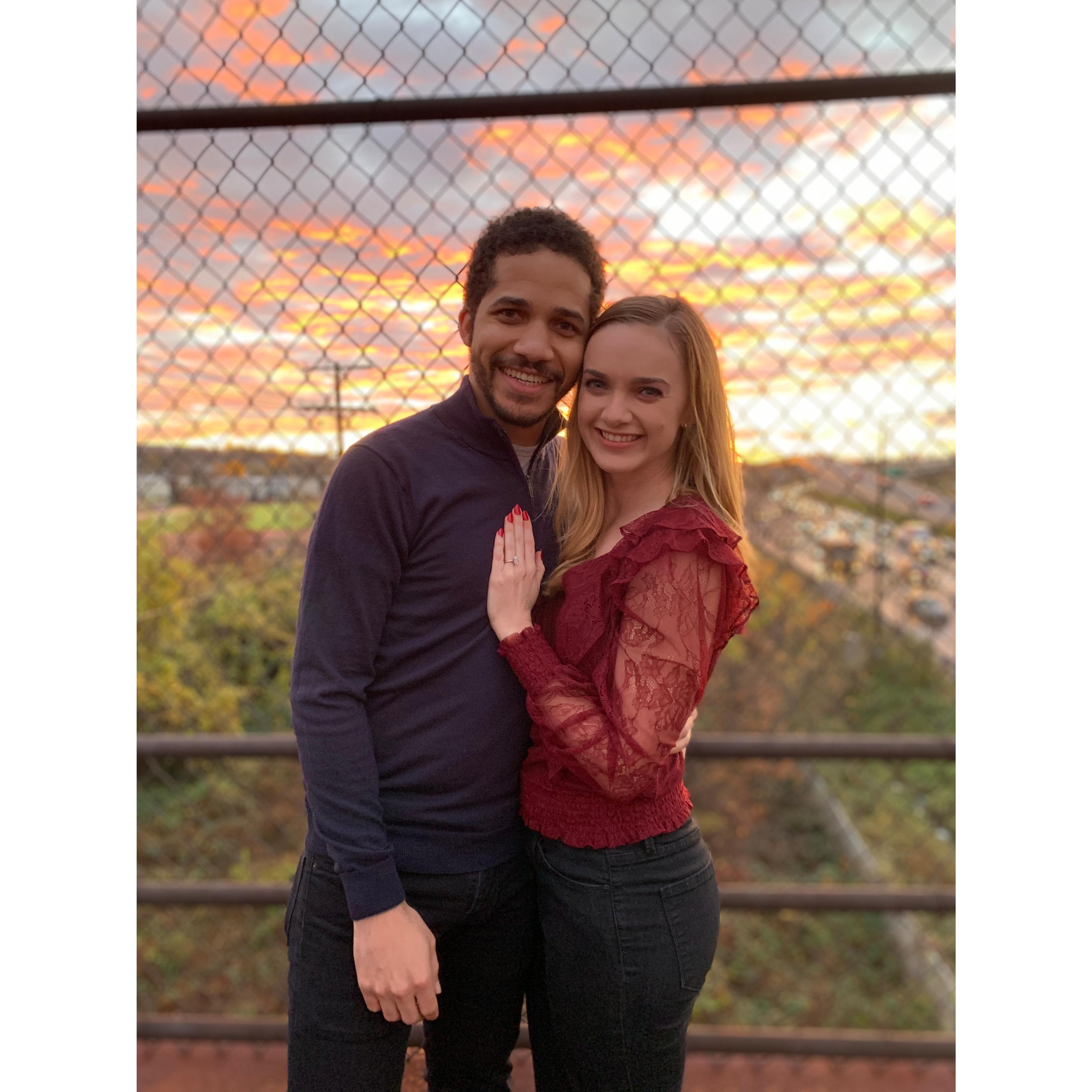 We are engaged!  Tobi popped the question in November 2020. 
A big thank you to the Galadimas who were so kind to be our photographers during the 30 minutes of sunshine on an otherwise very rainy day.