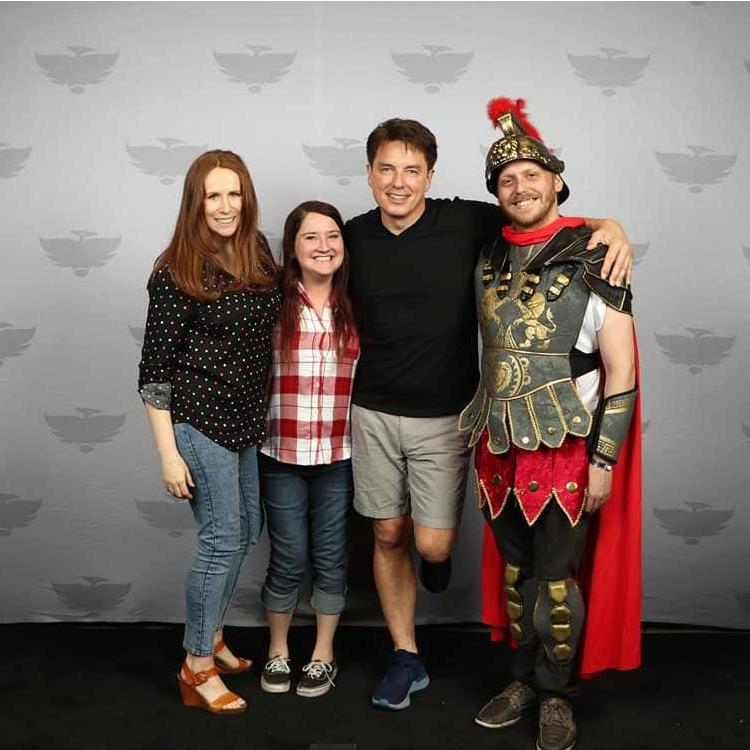 Amy Pond and her Centurion hanging out with Donna and Captain Jack at Comicon 2019