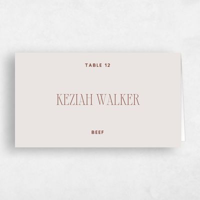 Light Greige, Grey Wedding Place Card - Solange Beef
