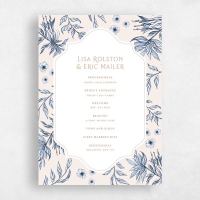 Linen, Beige Wedding Program - Brenton