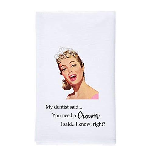 Bailey & Browne Sarcastic Housewives Funny Kitchen Dish Towel, Soft Absorbent 100% Cotton, Flour Sack Tea Towel (You Need A Crown)
