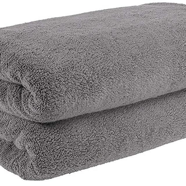 40x80 Inches Jumbo Size, Thick & Large 650 GSM Genuine Ringspun Cotton Bath Sheet, Luxury Hotel & Spa Quality, Absorbent & Soft Decorative Kitchen & Bathroom Turkish Towels, Light Grey