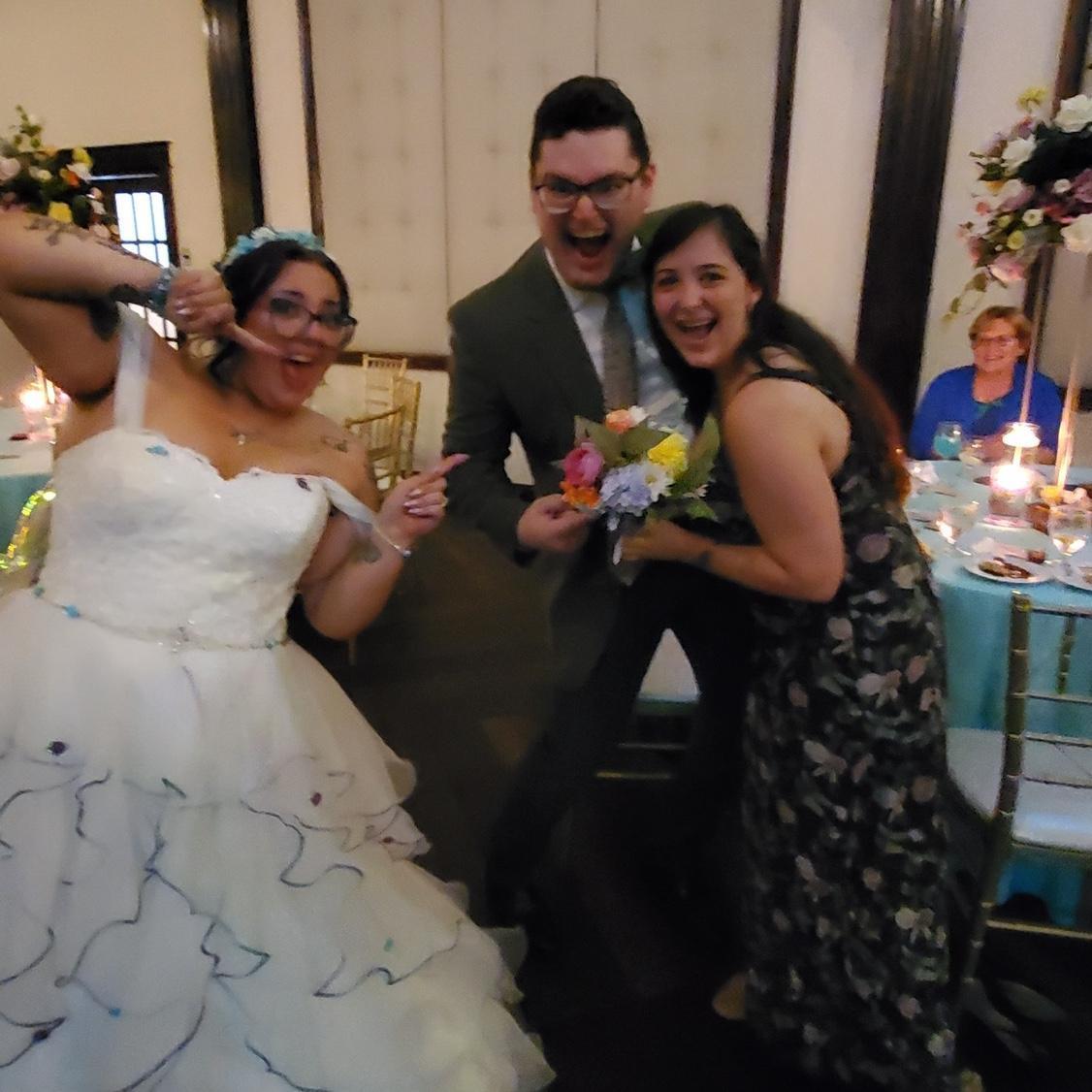 Alex catching the bouquet only a month before getting proposed to. Shout out to Chelsea and Zach!