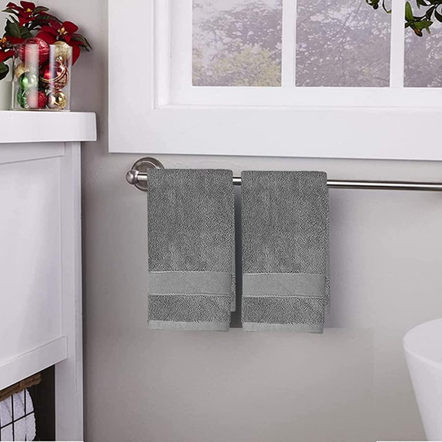 100% Cotton Hand Towels 2 Pack , Salon Thick Bath Hand Towel,Gym Towel 14" x 30", Face Cloth, Soft and Absorbent Washcloths Set for Home Bathroom Hotel (Gray)…