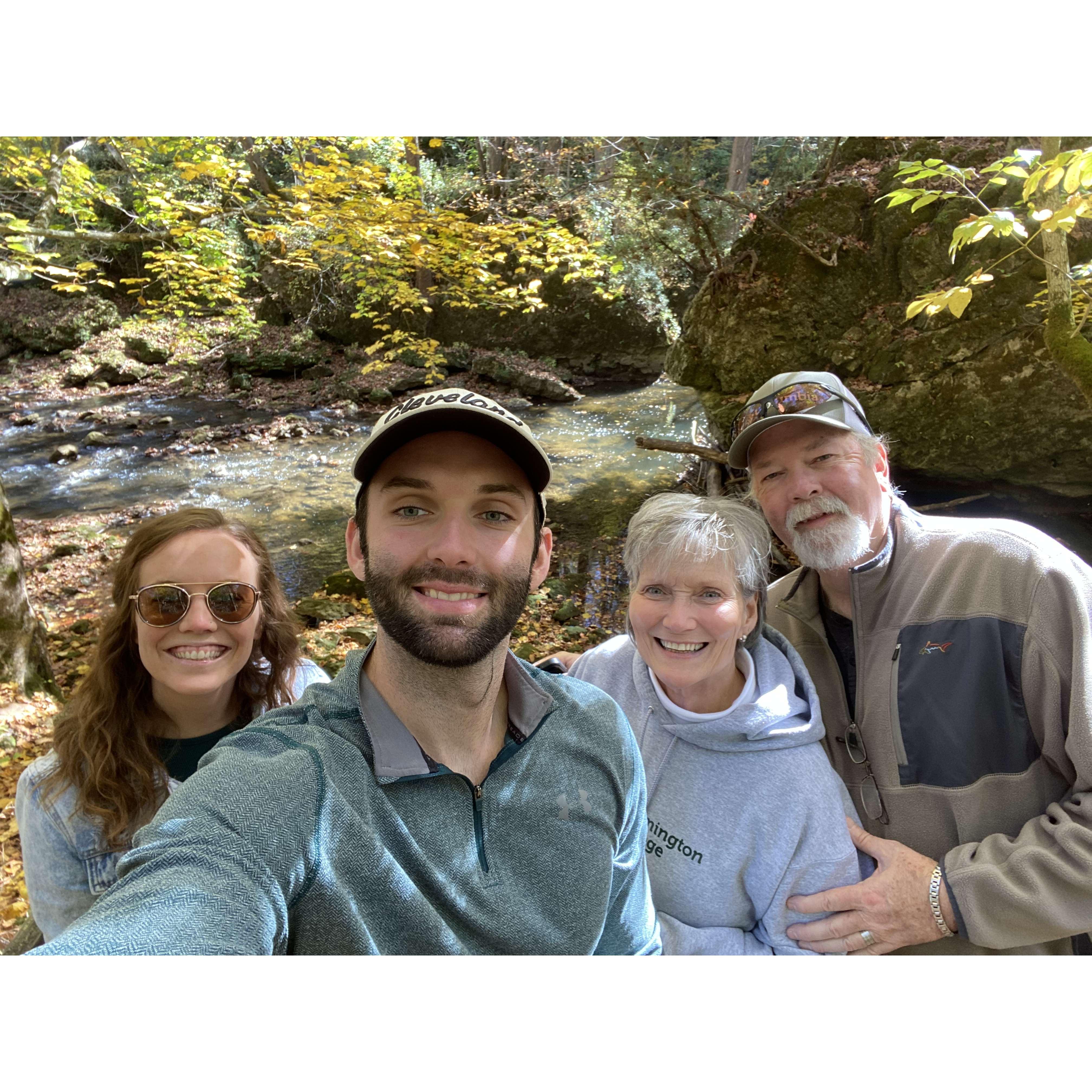 Hiking with Russ' parents outside of Yellow Springs, OH.