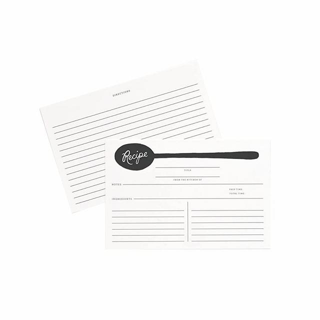 Rifle Paper Co. Charcoal Spoon Recipe Cards, Pack of 12, Organize Your Cooking Prowess, Make the Kitchen Easy, Cute and Fashionable, Make it Easy to Access your Favorite Recipes