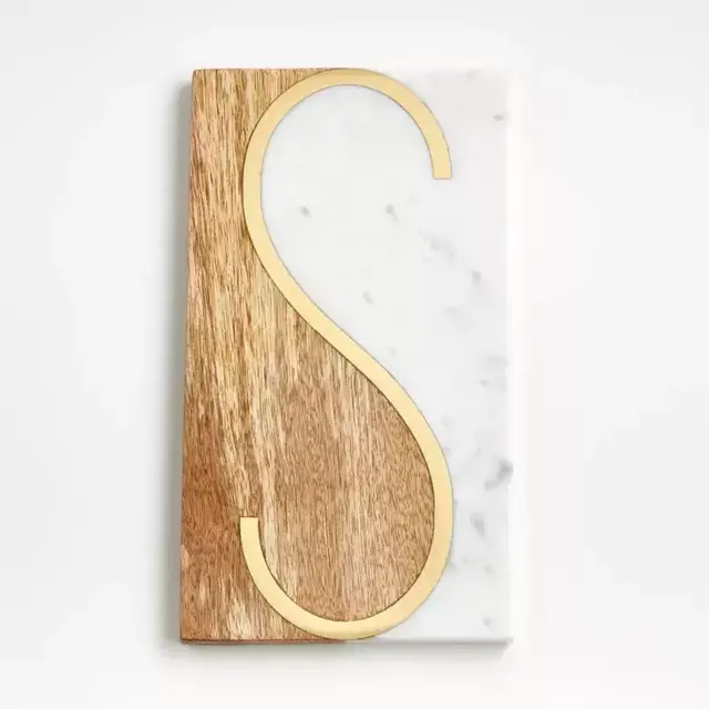 "C" Monogrammed Serving Board
