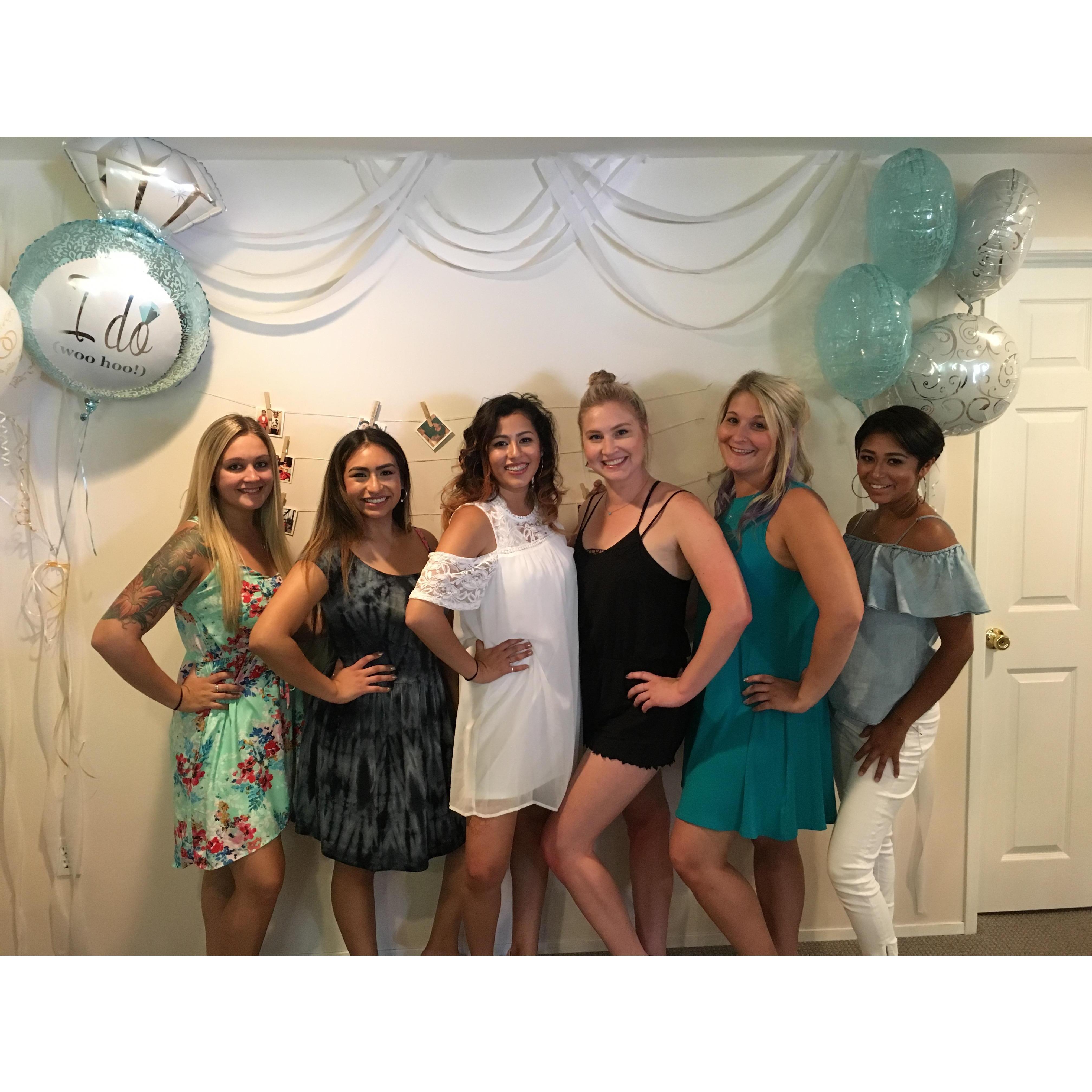 The bridal party at the "I Do BBQ"