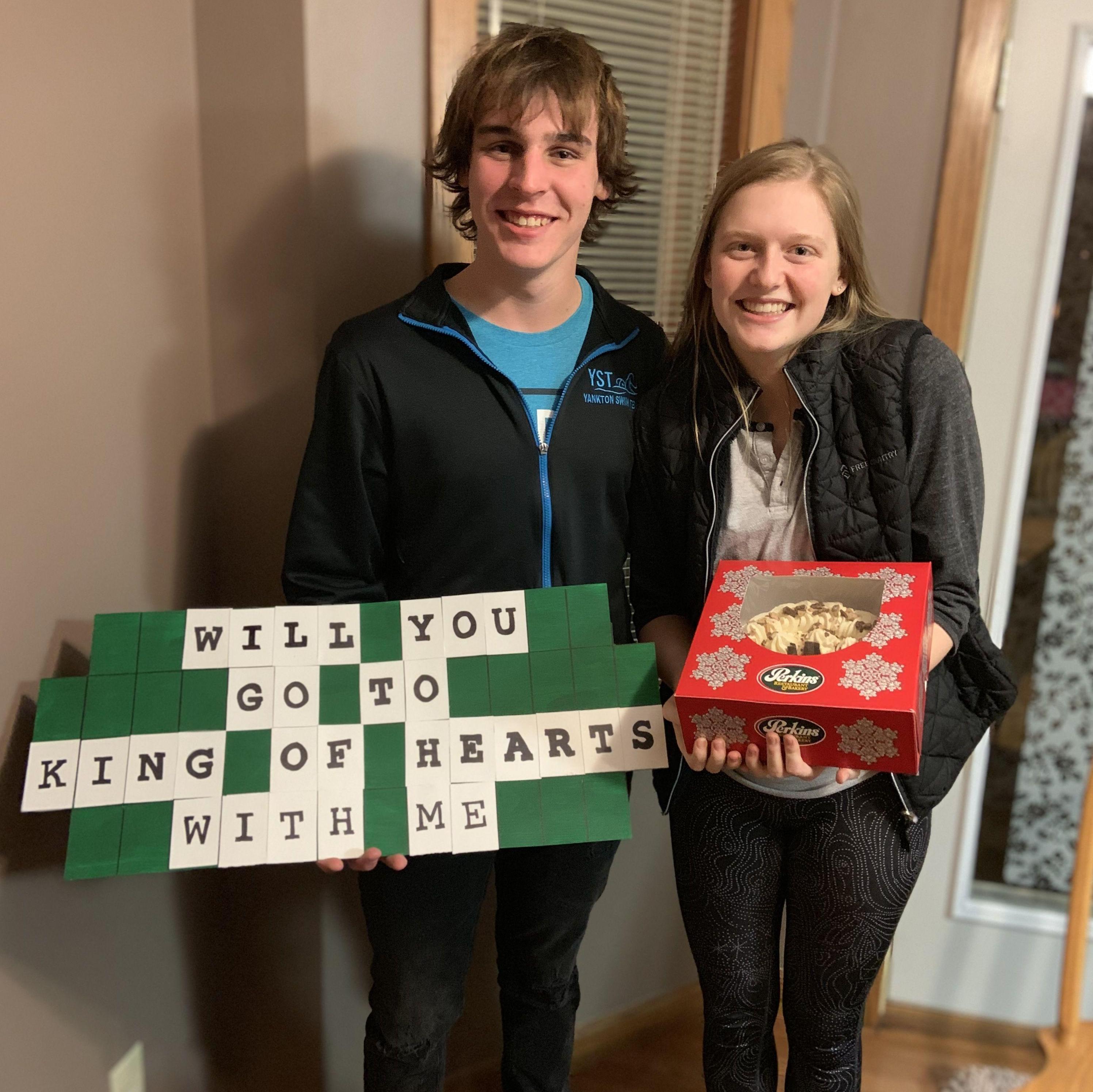 Groom asking the bride to King of Hearts, Winter 2019