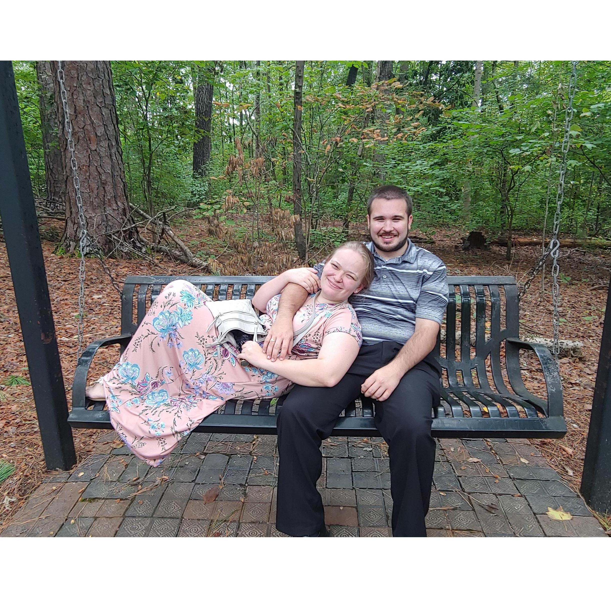 Woman passing by: "Are you guys engaged?" 
Us: "Not yet!"
Spending time together at Birmingham Botanical Gardens.