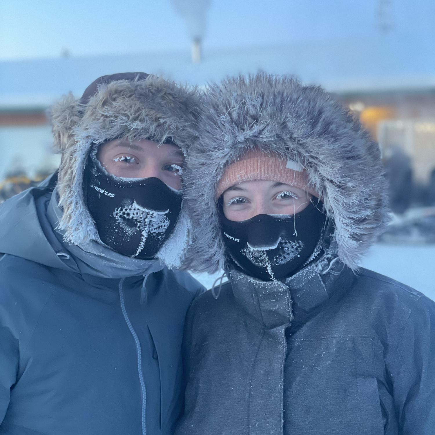 After dog sledding in Fairbanks! It was so cold!!!