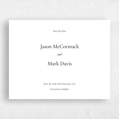 White Typography Wedding Save the Date - Henderson Type