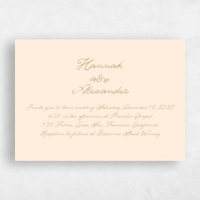 Buttercream, Beige Wedding Invitation - Leda Landscape