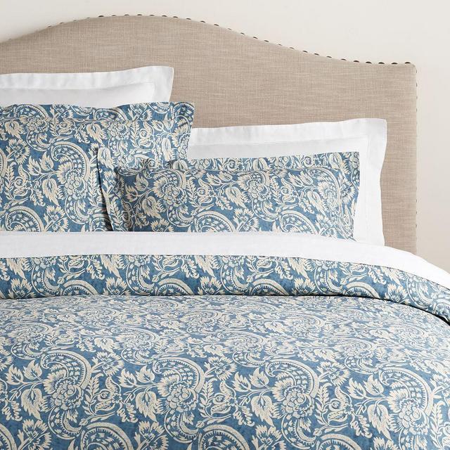 Alessandra Organic Percale Duvet Cover, King/Cal. King, Navy