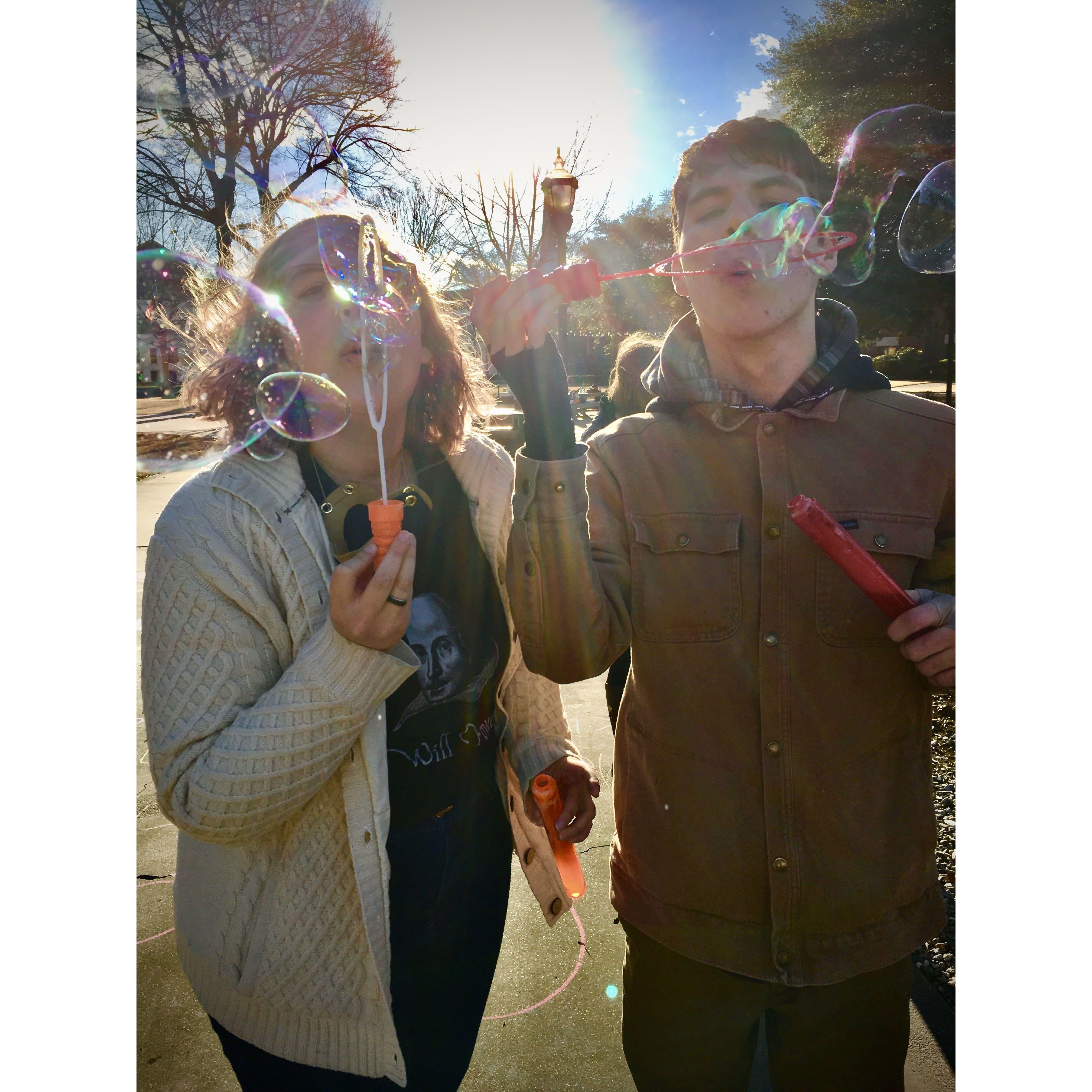 Bubbles on campus!