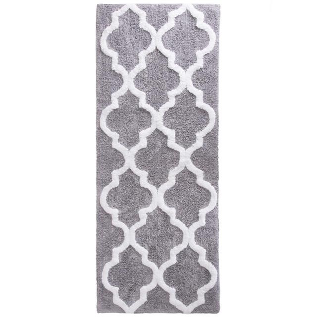 Trellis Bath Mat Silver- Yorkshire Home