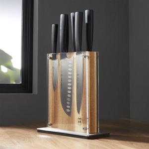 Crate & Barrel Schmidt Brothers ® 7-Piece Carbon 6 Knife Block Set