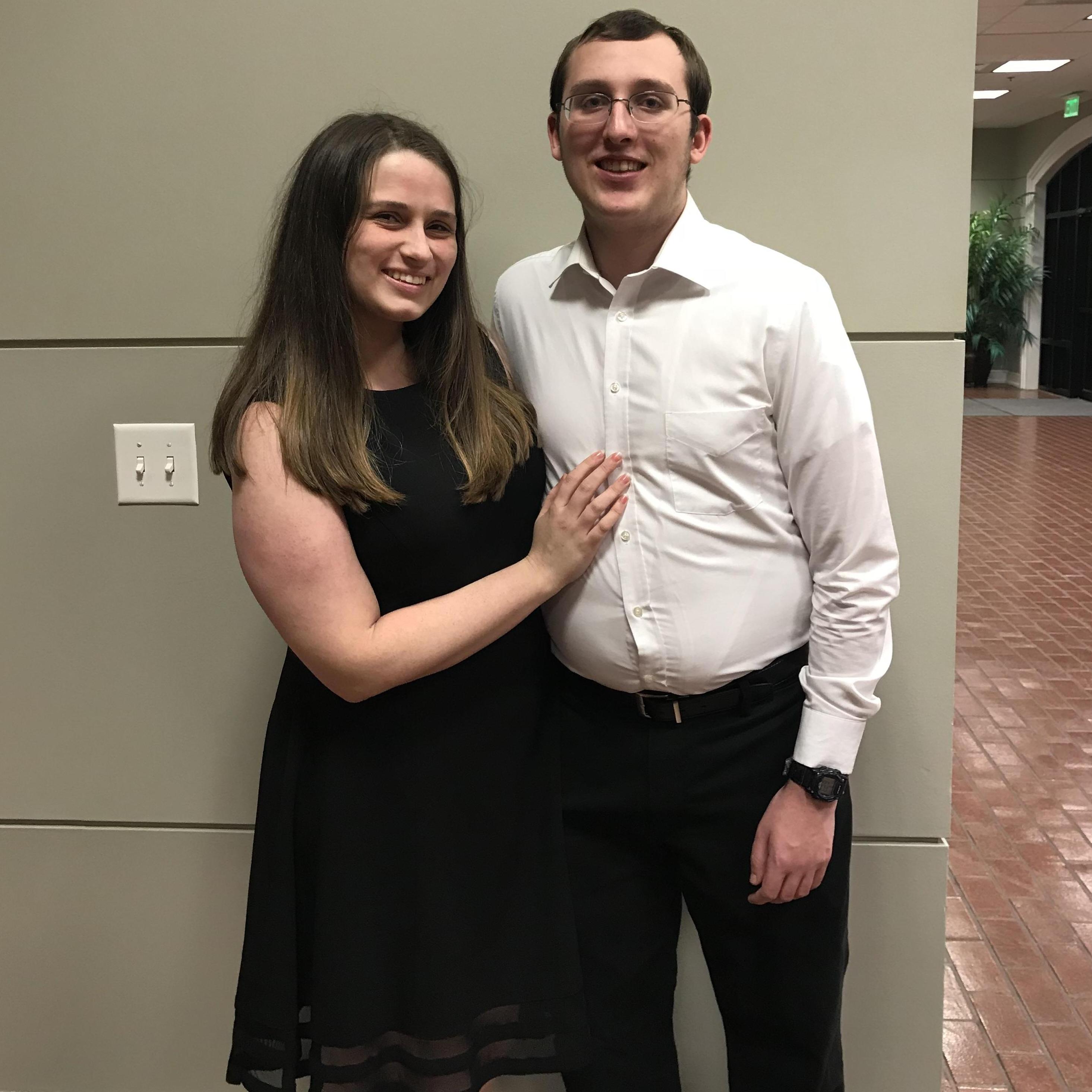 Taken at the Honor's Banquet, Spring 2018. Couples who study together stay together!