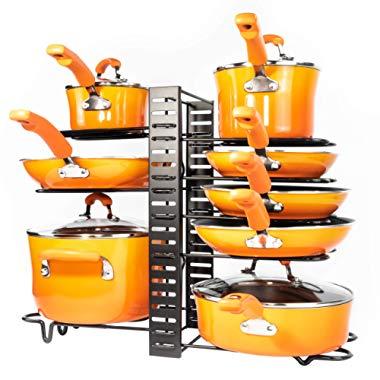 Pots and Pans Organizer – Kitchen Cabinet Organization and Storage – Pot Rack Organizers – 3 DIY Methods – Adjustable Pot Lid Holder for Kitchen Counter Pantry – Pot and Pan Organizer