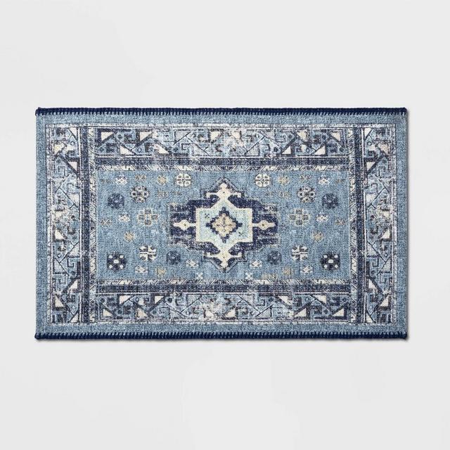 34" x 20" Vintage Persian Medallion Kitchen Rug Blue - Threshold™