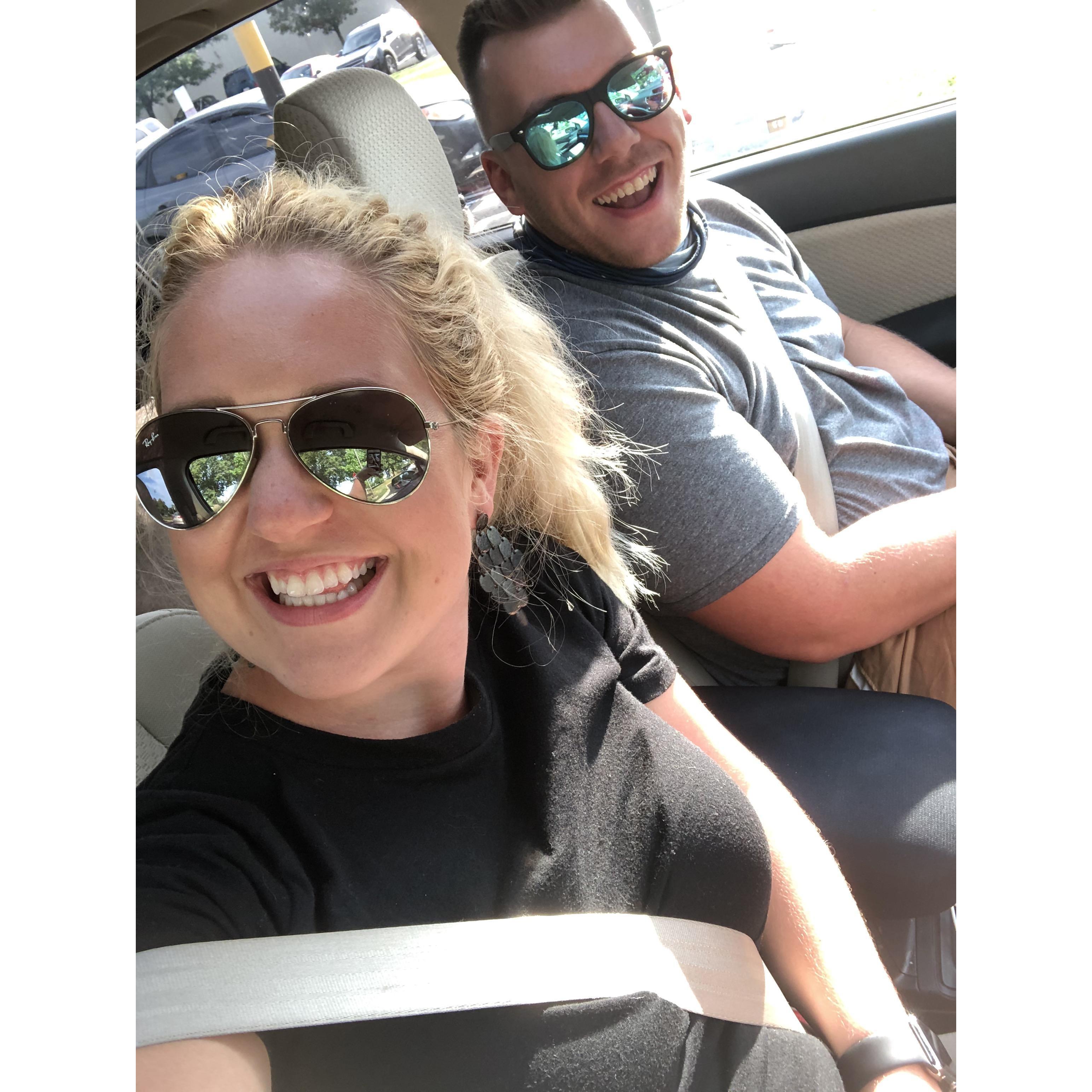 Road trip! Off to meet Tyler's family.