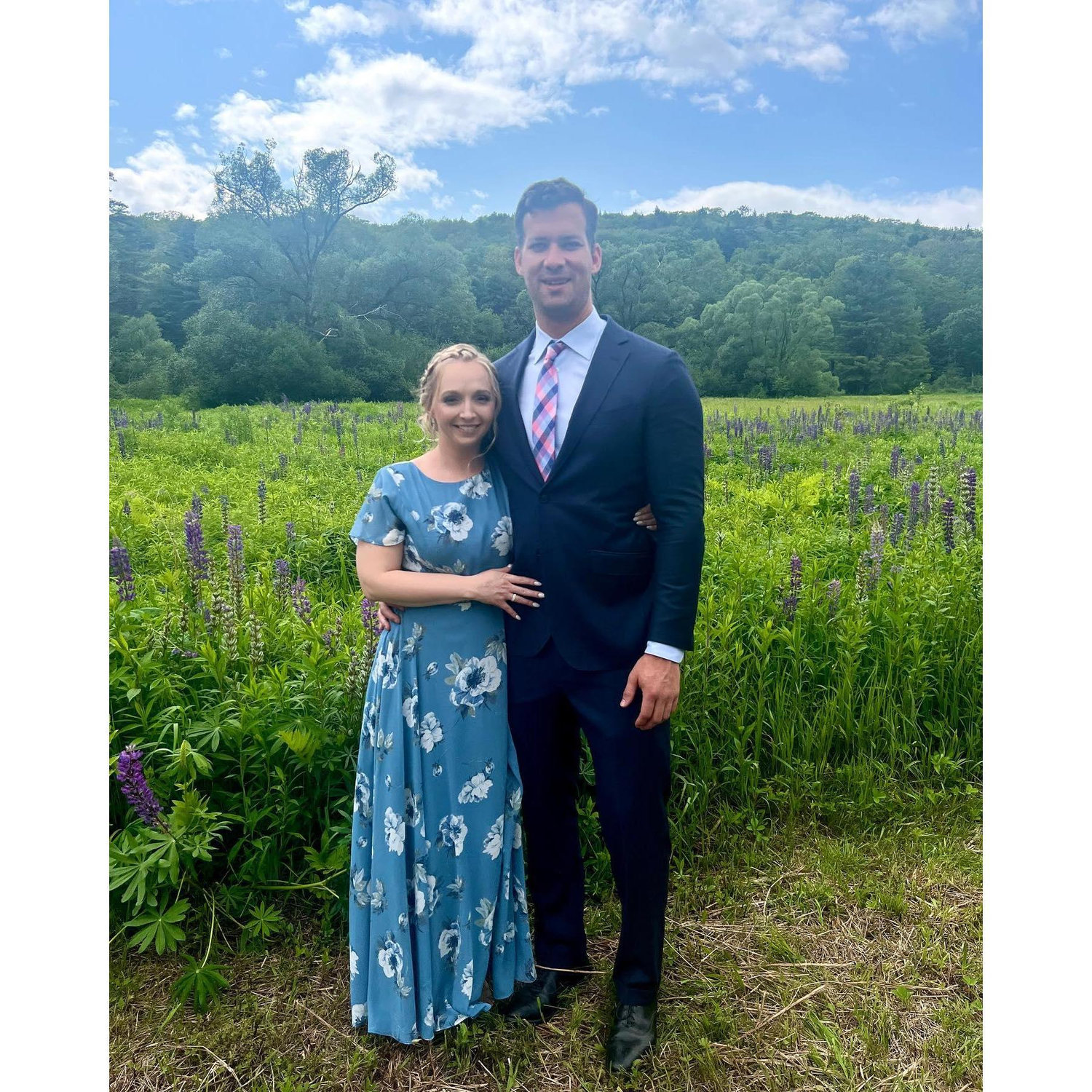 Wedding dates at Chelby's brother and sister-in-law's wedding in Brookline, VT in June 2023.