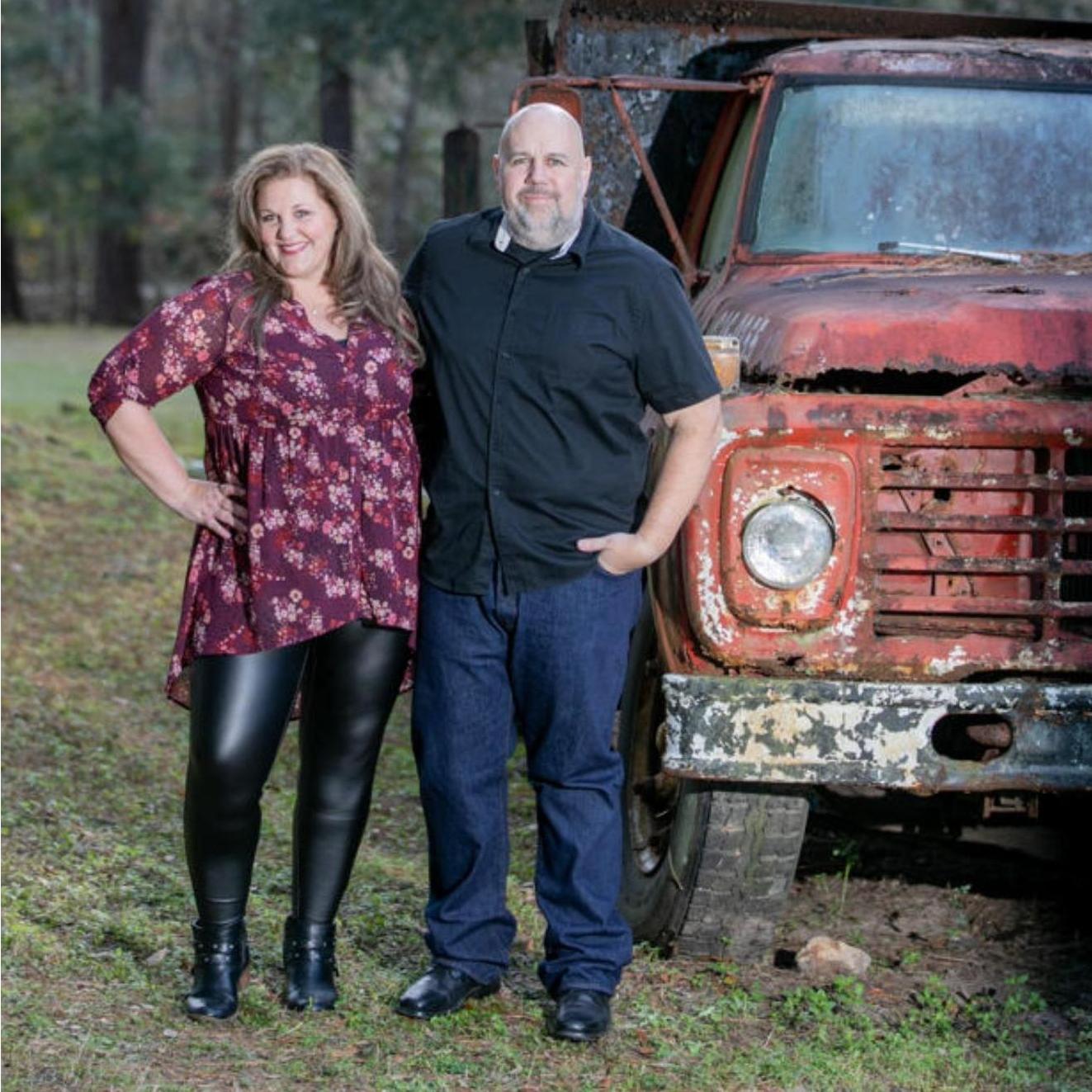 Enjoying Red Gate Farms! Steven loves the red truck!