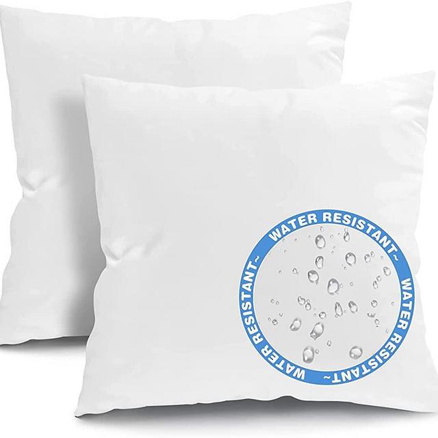 Fixwal 20x20 Inches Outdoor Pillow Inserts Set of 2, Waterproof Decorative Throw Pillows Insert, Square Pillow Form for Patio, Furniture, Bed, Living Room, Garden ( White )