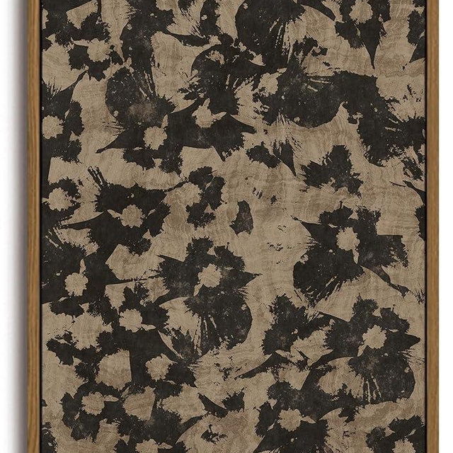 KISSFOX Vintage Framed Wall Art Abstract Floral Canvas Art Prints Moody Boho Rustic Farmhouse Pictures Wall Decor Cottagecore Antique Paintings Artwork For Kitchen Bedroom Living Room Bathroom