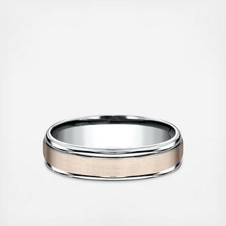 Men's Satin Finished Carved Design Comfort-Fit Wedding Ring