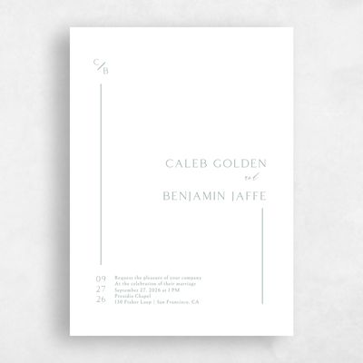 White Elegant Wedding Invitation - Merick Portrait