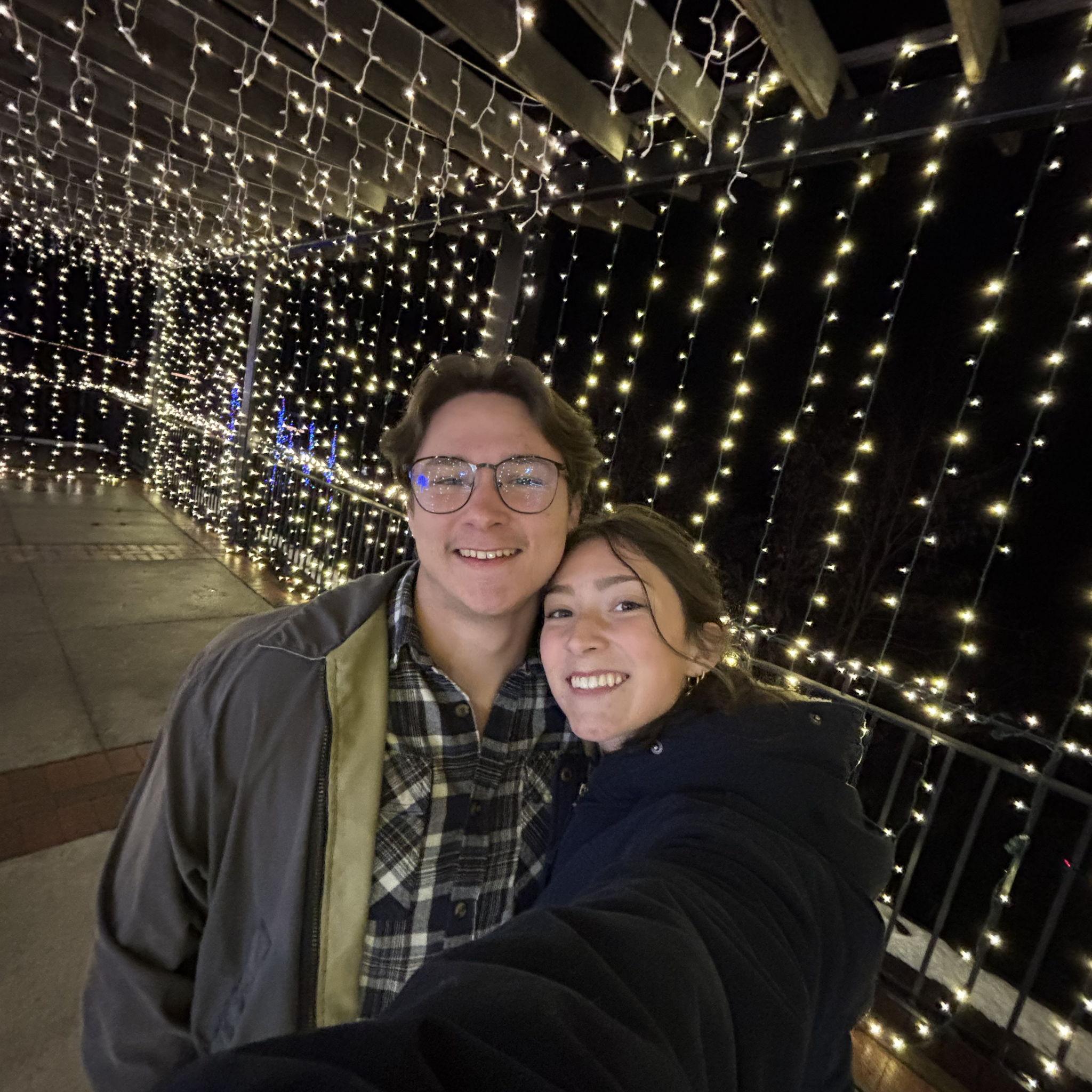 Christmas lights on our one year anniversary