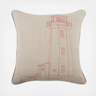 Lighthouse Embroidered Pillow