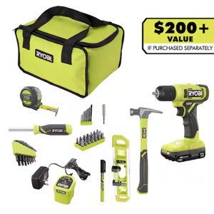 ONE+ 18V Cordless 3/8 in. Drill Kit with 1.5 Ah Battery, Charger, and 53 Accessories