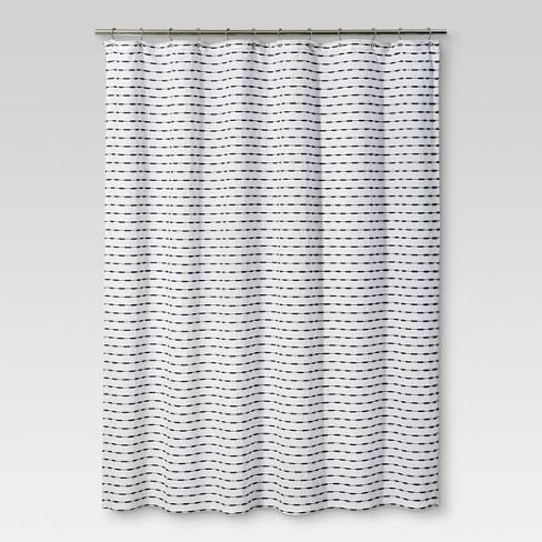 Shower Curtain Textured Stripe Black - Threshold™