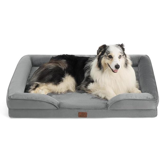 Bedsure Orthopedic Dog Bed for Extra Large Dogs - XL Washable Dog Sofa Bed Large, Supportive Foam Pet Couch Bed with Removable Washable Cover, Waterproof Lining and Nonskid Bottom, Grey