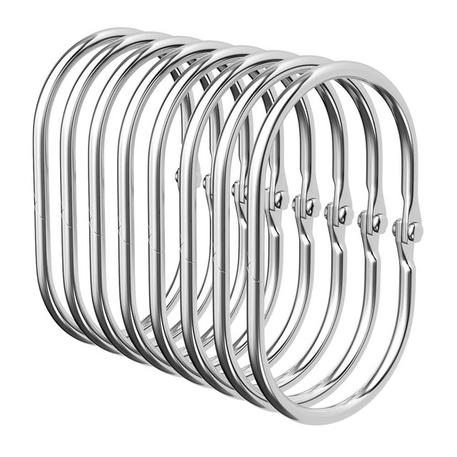 Bathway Shower Curtain Rings, Chrome Shower Curtain Hooks 12 Pcs Anti-Drop Shower Rings for Curtain, Metal Shower Curtain Rings Rust Proof, Shower Hooks for Shower Curtain Rod