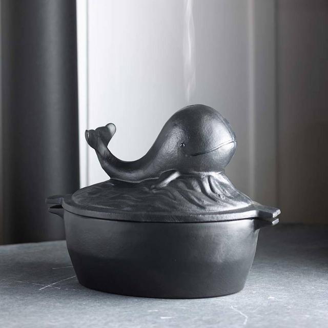 Cast Iron Whale with Blowhole Wood Stove Steamer 66H94