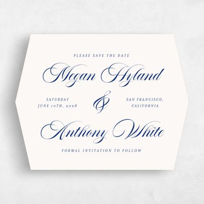 Beige Diamond Wedding Save the Date - Jessenia Landscape