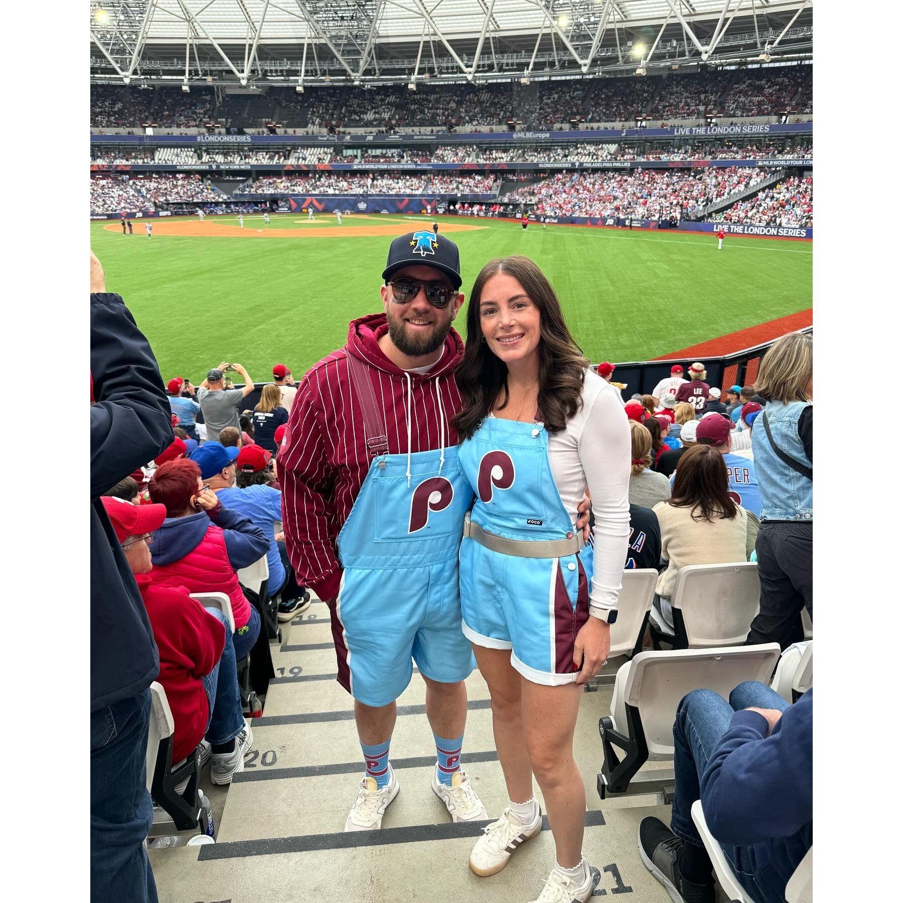 Watching the Phillies play at London Stadium in June 2024!