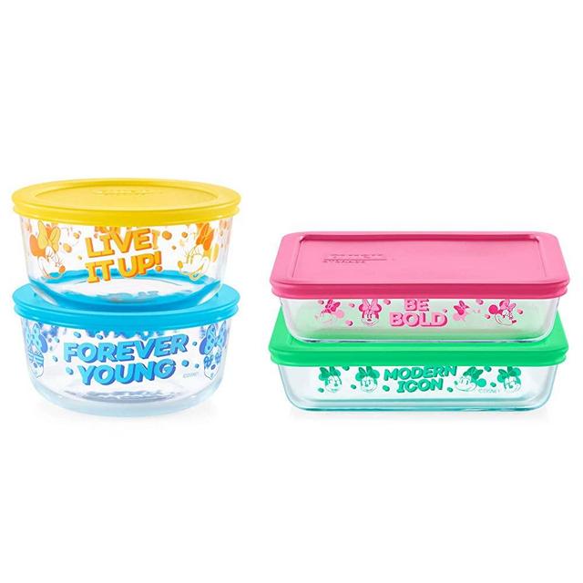 Pyrex Decorated Storage: Minnie Mouse, 8-pc Set