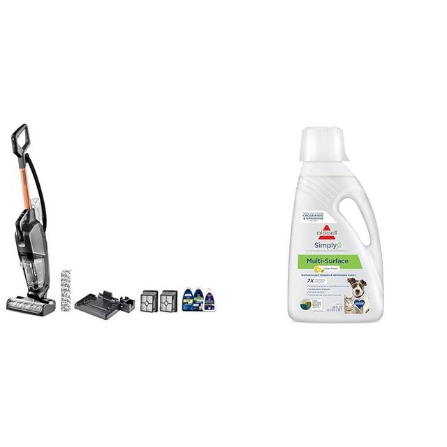 Bundle of BISSELL® CrossWave® HydroSteam™ Wet Dry Vac, Multi-Purpose Vacuum, Wash, and Steam, Sanitize Formula Included, 35151 + Bissell PET Natural Cleaning Formula, 80 oz, Clear, 80 Fl Oz
