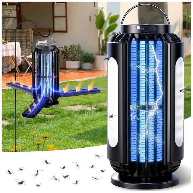 CXRUY Bug Zapper, Mosquito Zapper Outdoor Indoor Solar Powered, Battery Powered Cordless Zapper with LED Light, Cordless Zapper for Patio, Camping, Outdoor, Indoor