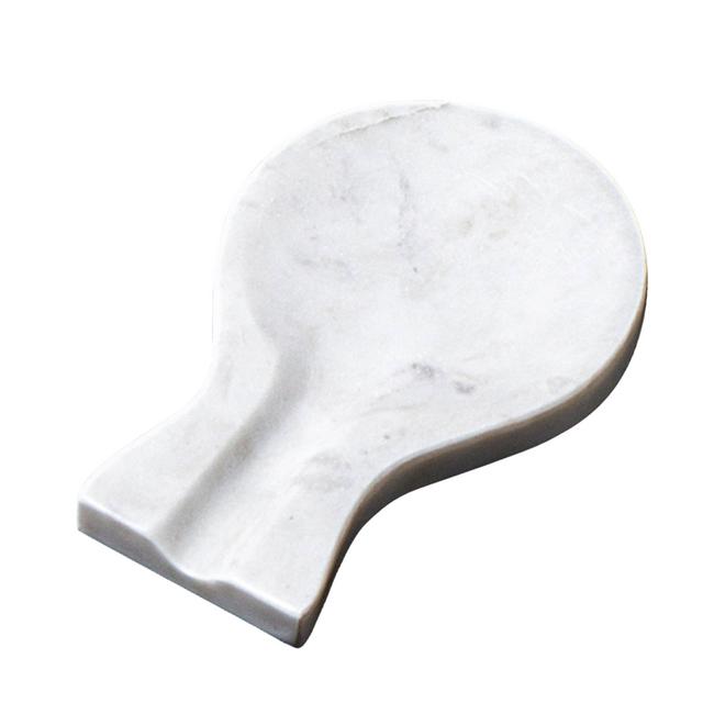 Evco International Creative Home 32741 Marble Spoon Rest, 7.9 by 5.4 by 0.75", Creamy White