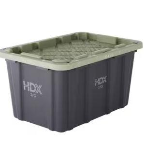 27 Gal Tough Storage Tote in Black and Army Green