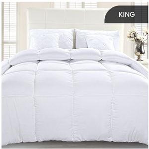 Utopia Bedding Comforter Duvet Insert, Quilted Comforter with Corner Tabs, Box Stitched Down Alternative Comforters King Size (White)