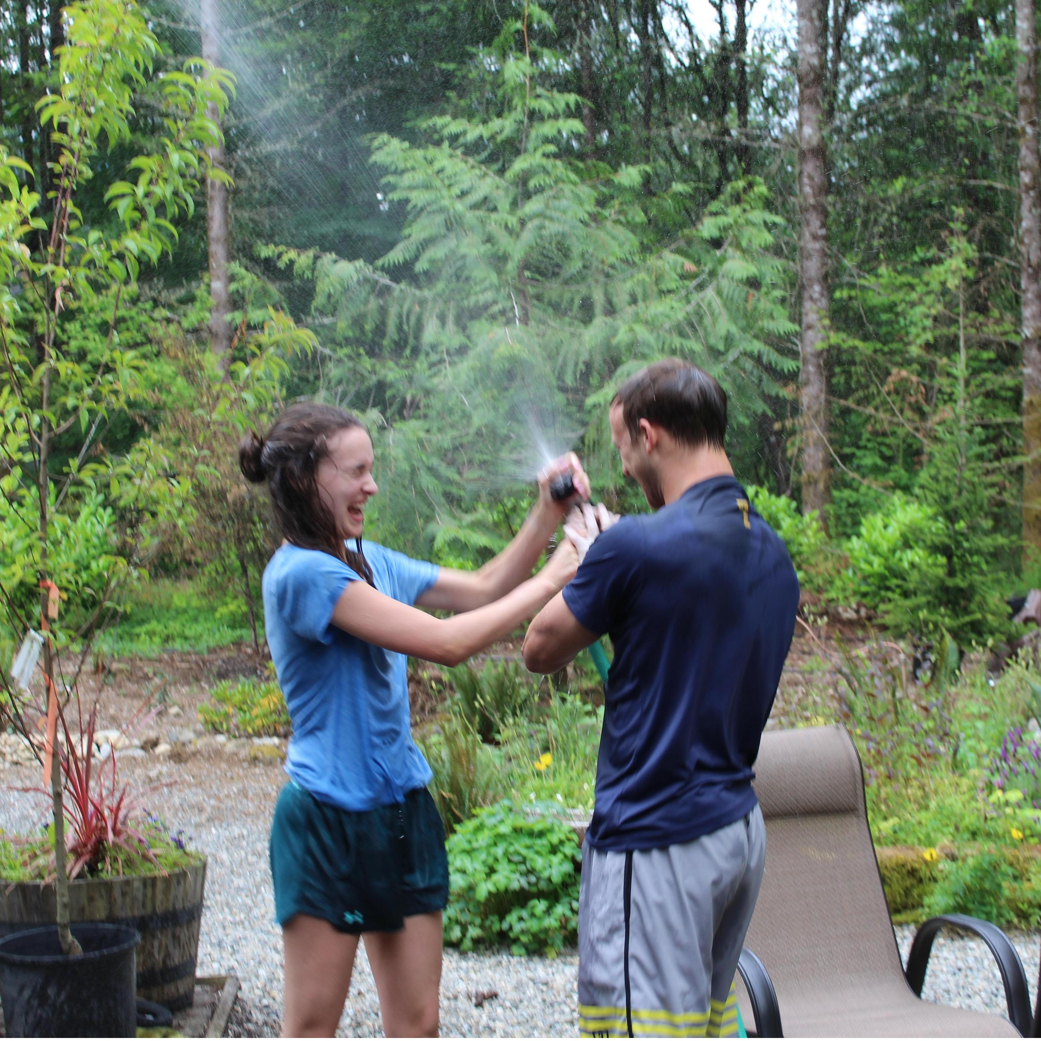 You're never too old for a water fight!