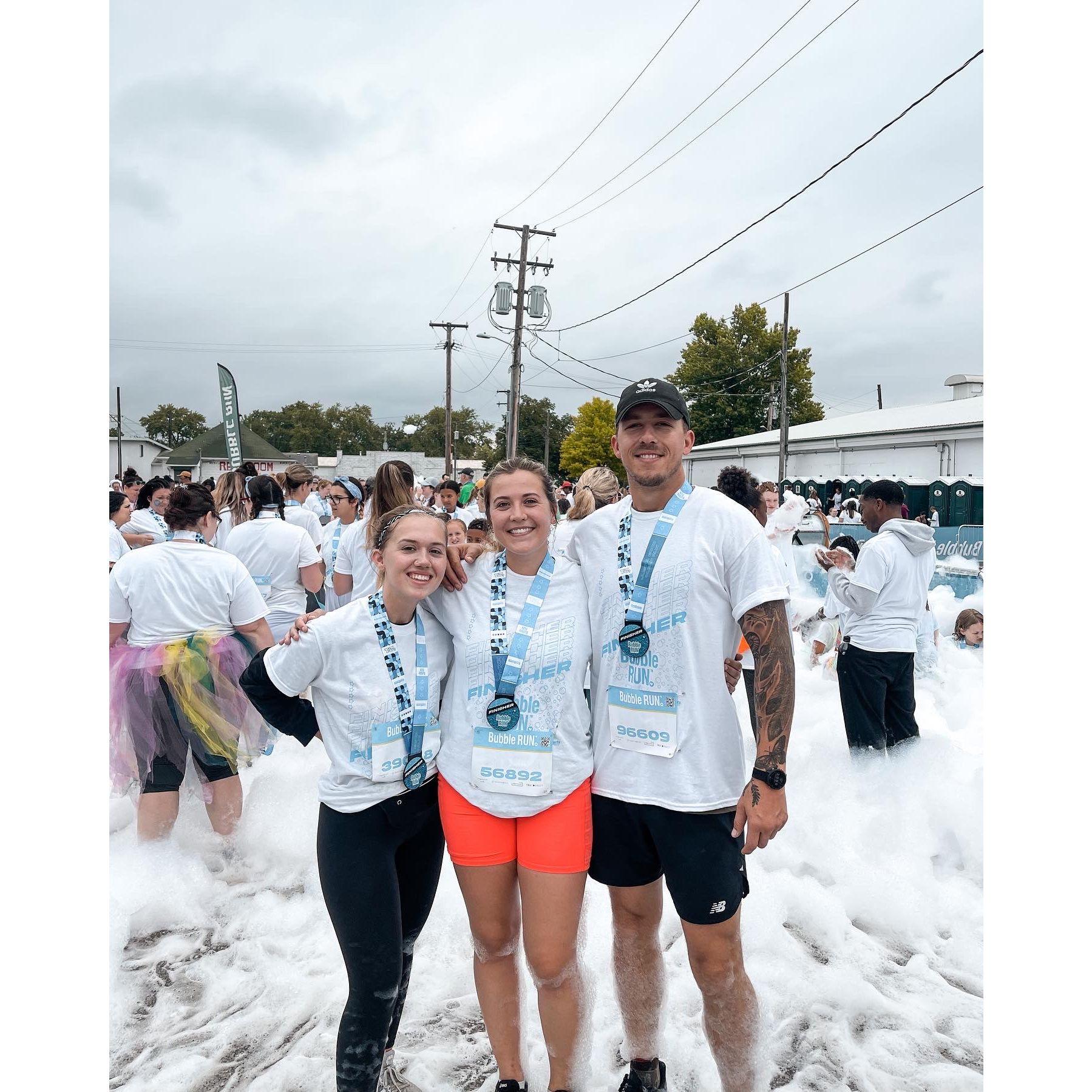 Bubble run with our bestie Kate